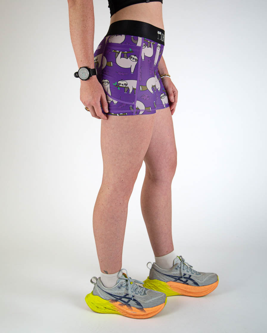 Women's Sloths 3" Compression Shorts
