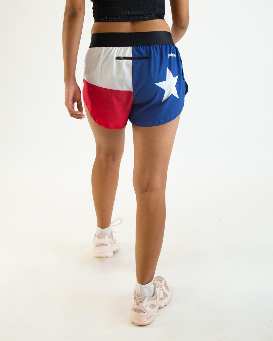 Women's Texas Flag 1.5" Split Shorts
