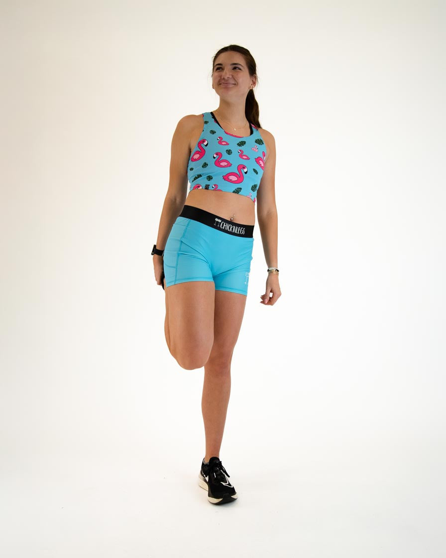 Women's Sky Blue 3" Compression Shorts