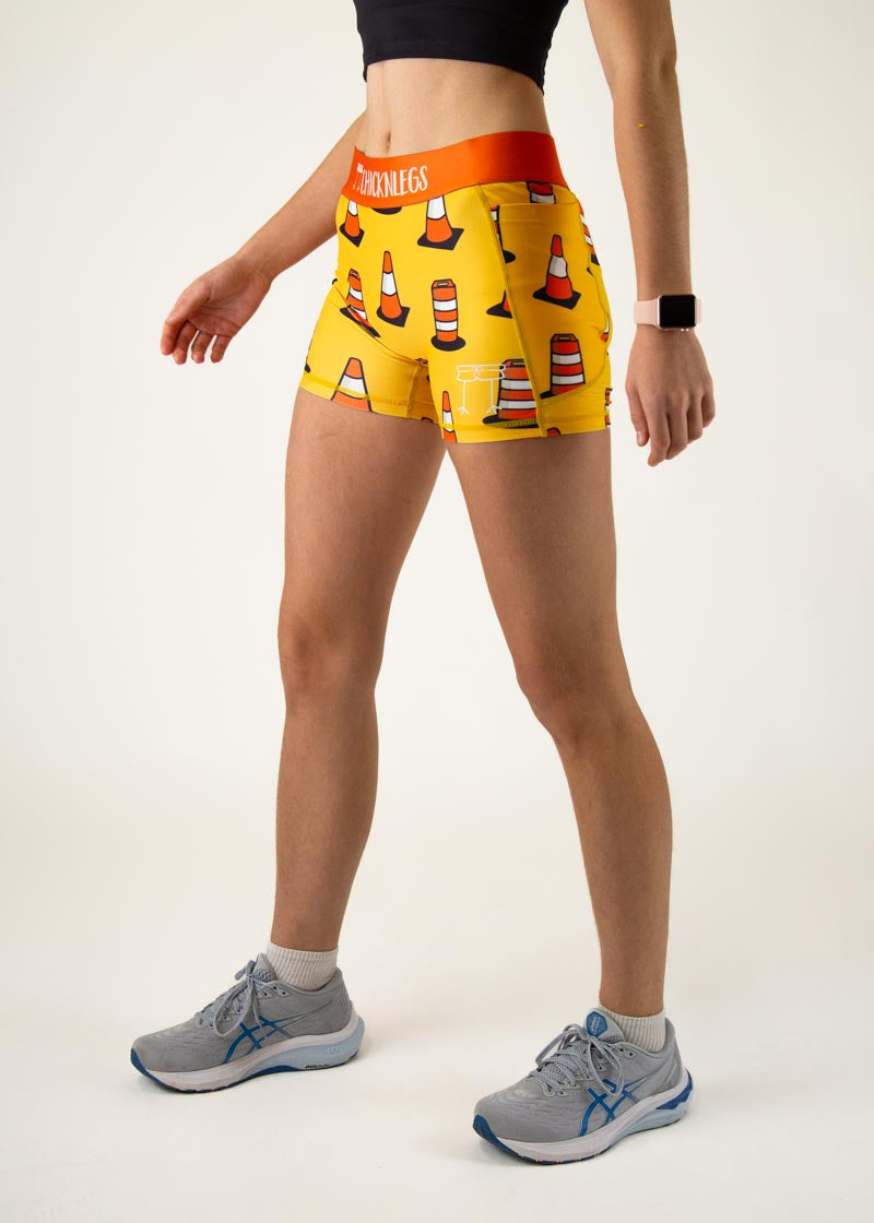 Women's Traffic Cones 3" Compression Shorts
